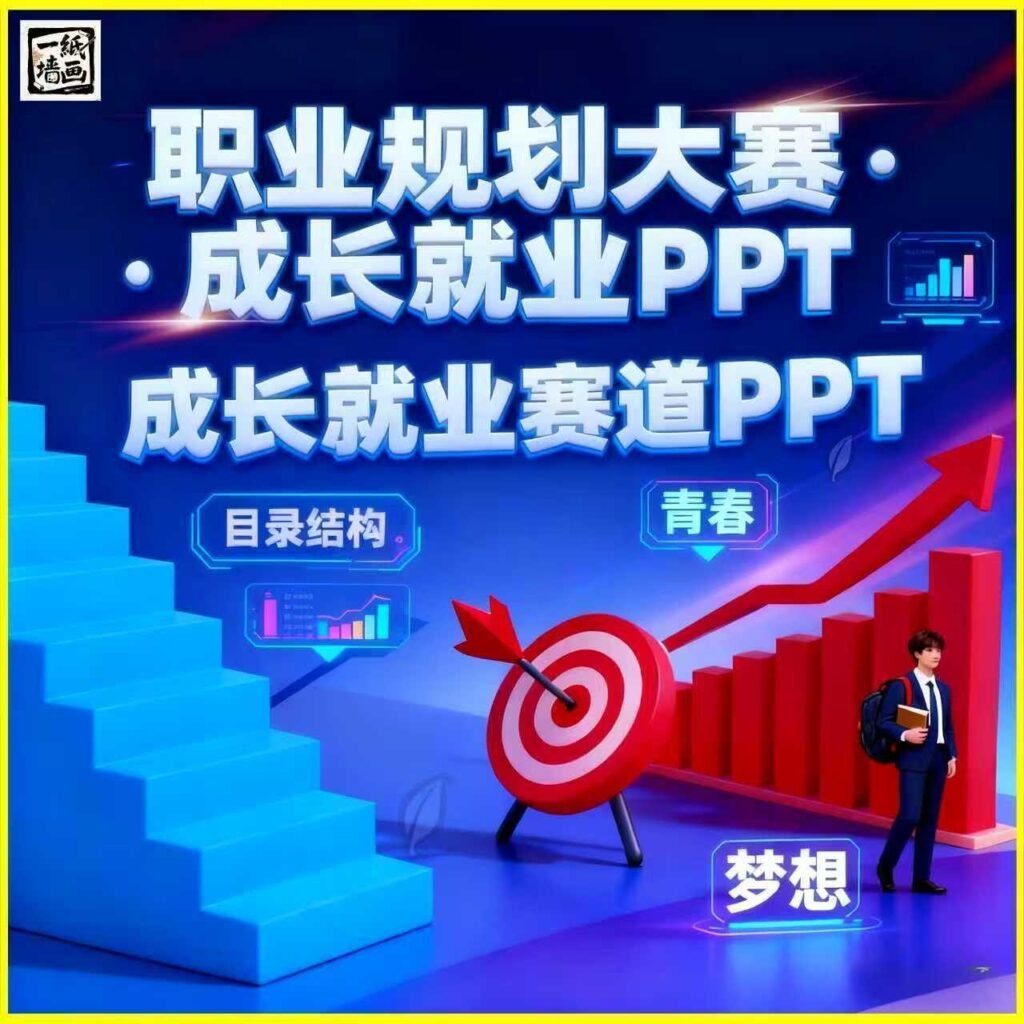 大学生成长就业赛道高级感ppt红色职业生涯规划大赛职规赛PPT模板