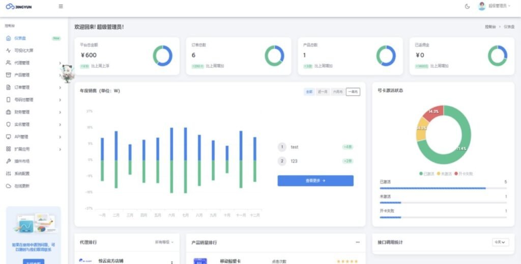 多功能号卡推广分销管理系统 流量卡推广分销网站主题系统源码